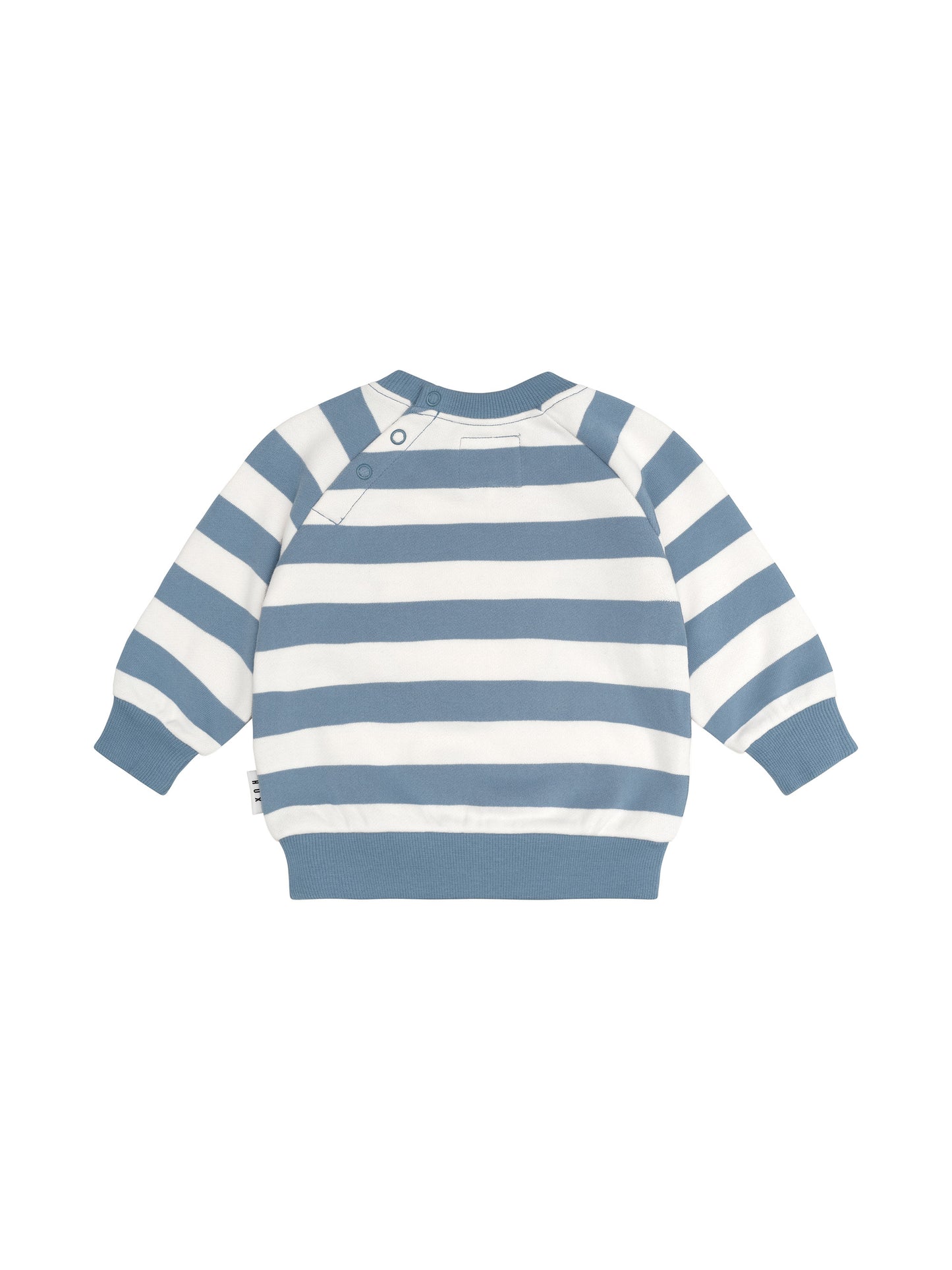 Huxbaby Furry Hux Stripe Sweatshirt Cornflower/Ecru