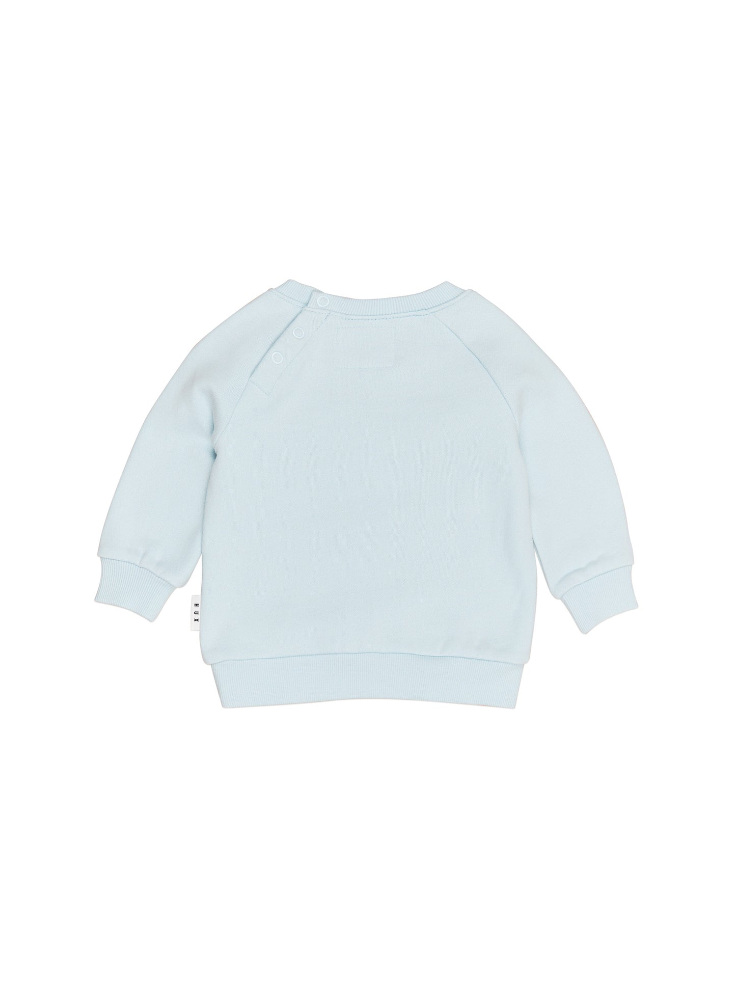 Huxbaby Furry Heart Bear Sweatshirt Blue Misty