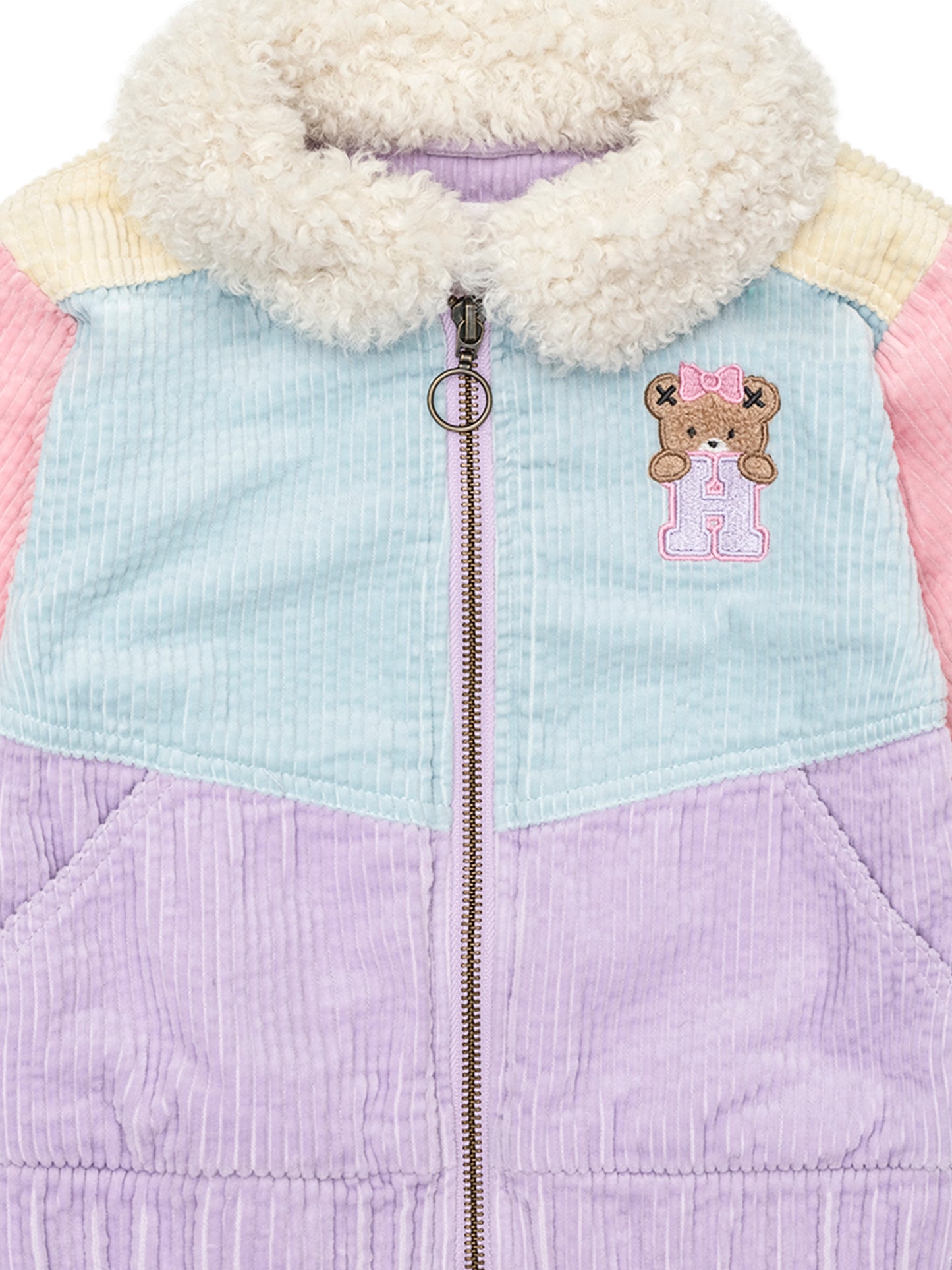 Huxbaby Blush Colour Block Cord Jacket