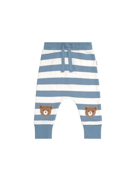 Huxbaby Furry Hux Stripe Drop Crotch Pant Cornflower/Ecru