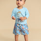 Huxbaby Construction Dino Rashguard Ocean