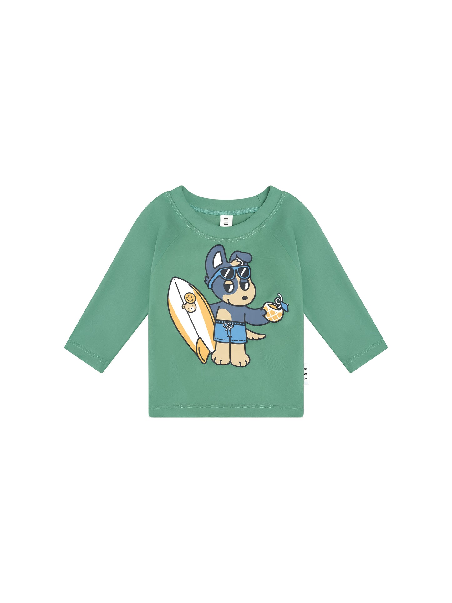 Huxbaby Surfer Dawg Rashguard Basil