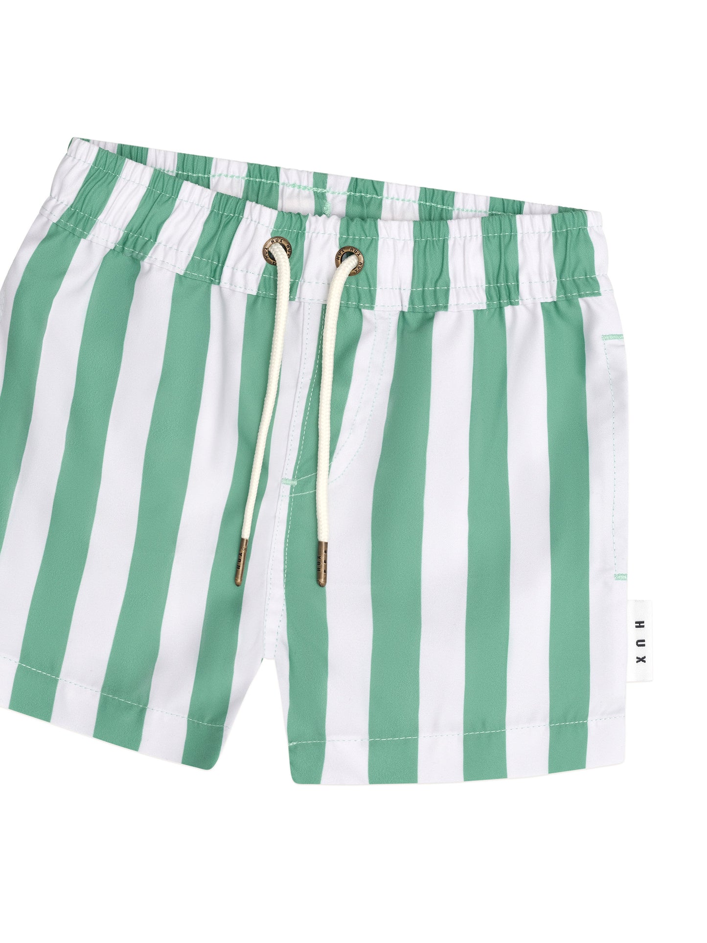 Huxbaby Cabana Stripe Swim Short Almond Milk Basil