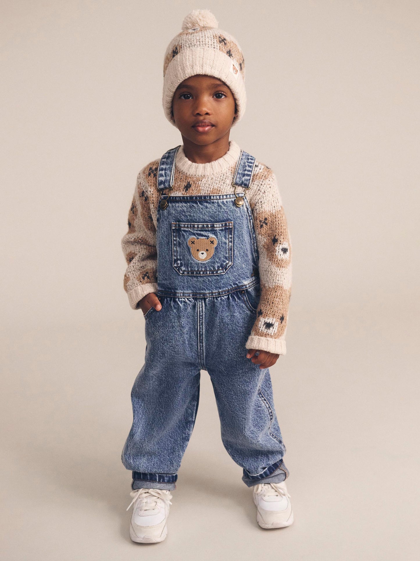 Huxbaby Ecru Huxbear Knit Beanie