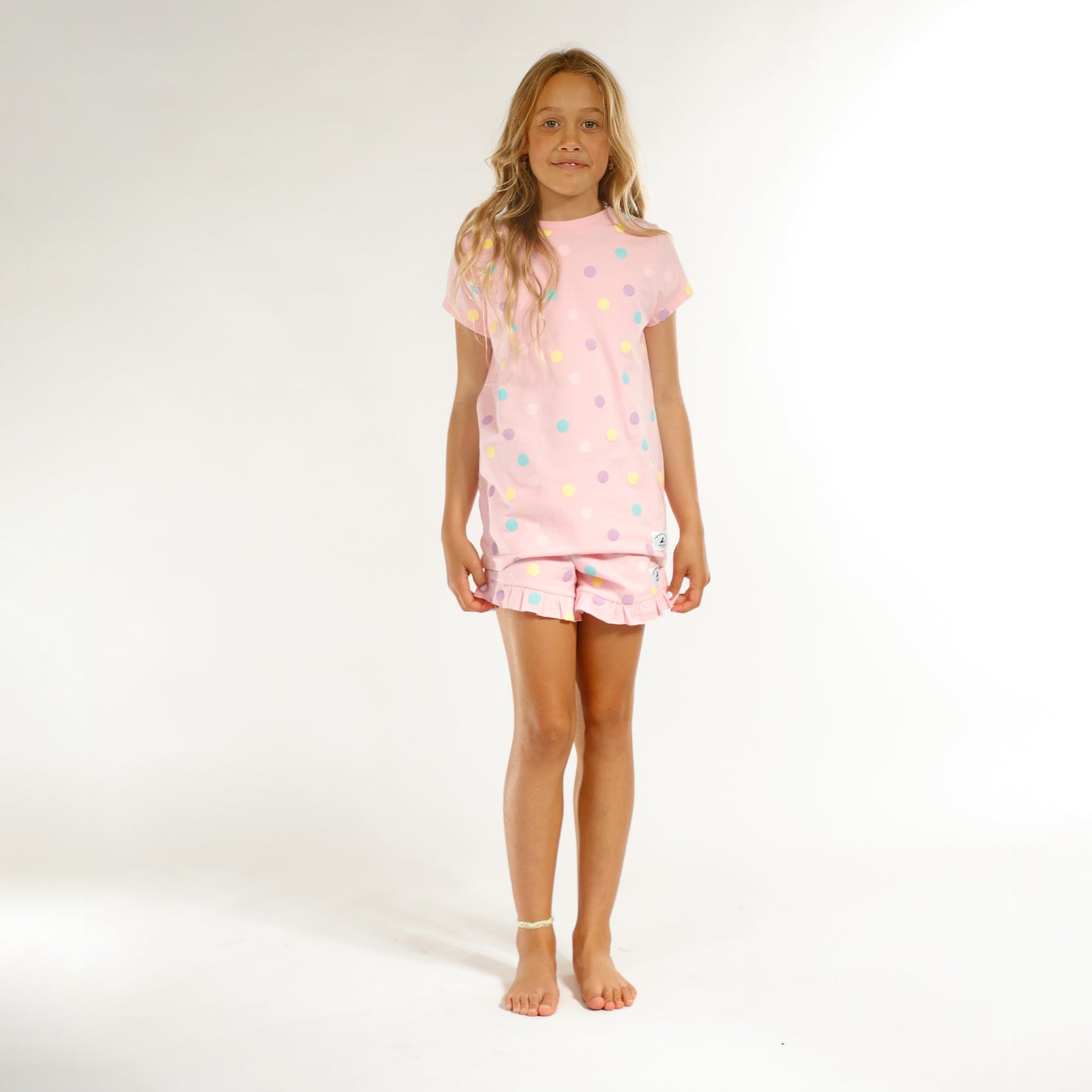 Hello Stranger Girls Summer PJ's Pink Dot