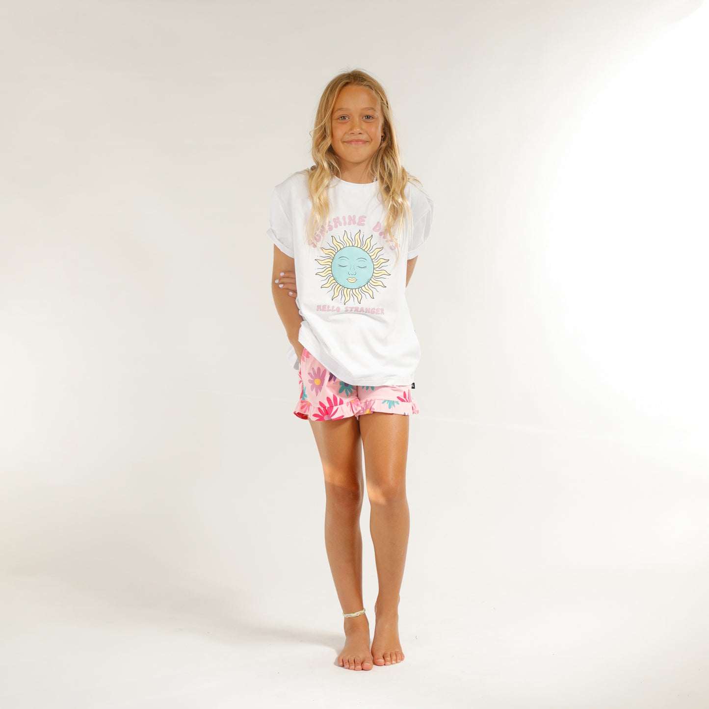 Hello Stranger Sunshine Bailey Tee White