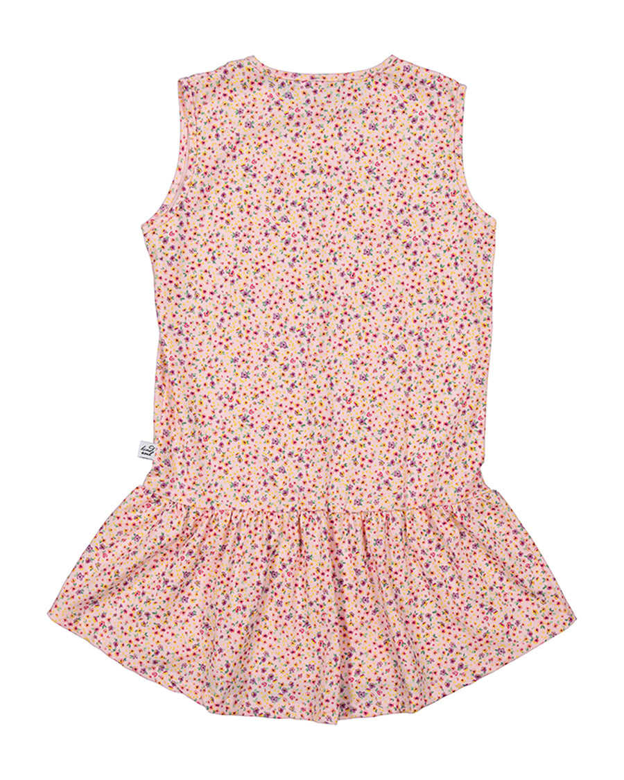 Radicool Ditsy Floral Sleeveless Frill Dress