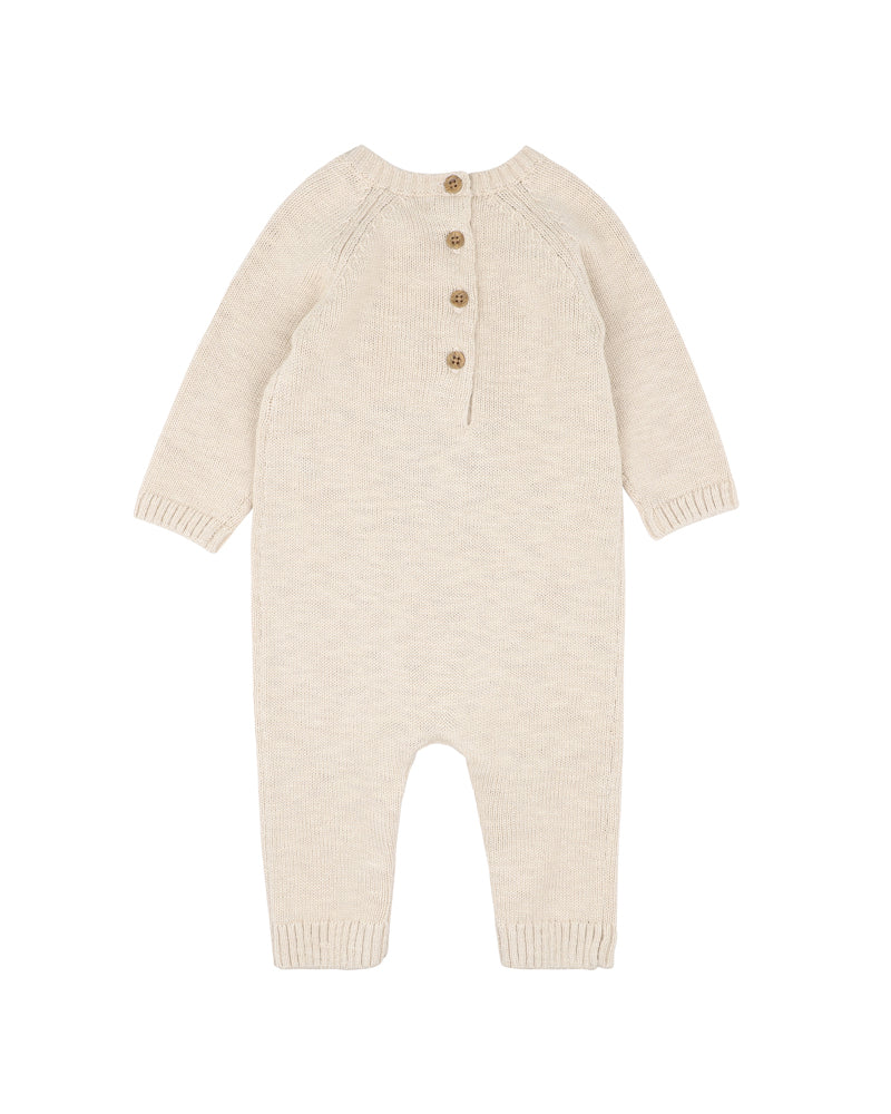 Minihaha Myles Bear Knitted Romper Oat