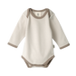 Babu Organic Cotton Long Sleeve Bodysuit Oat Contrast