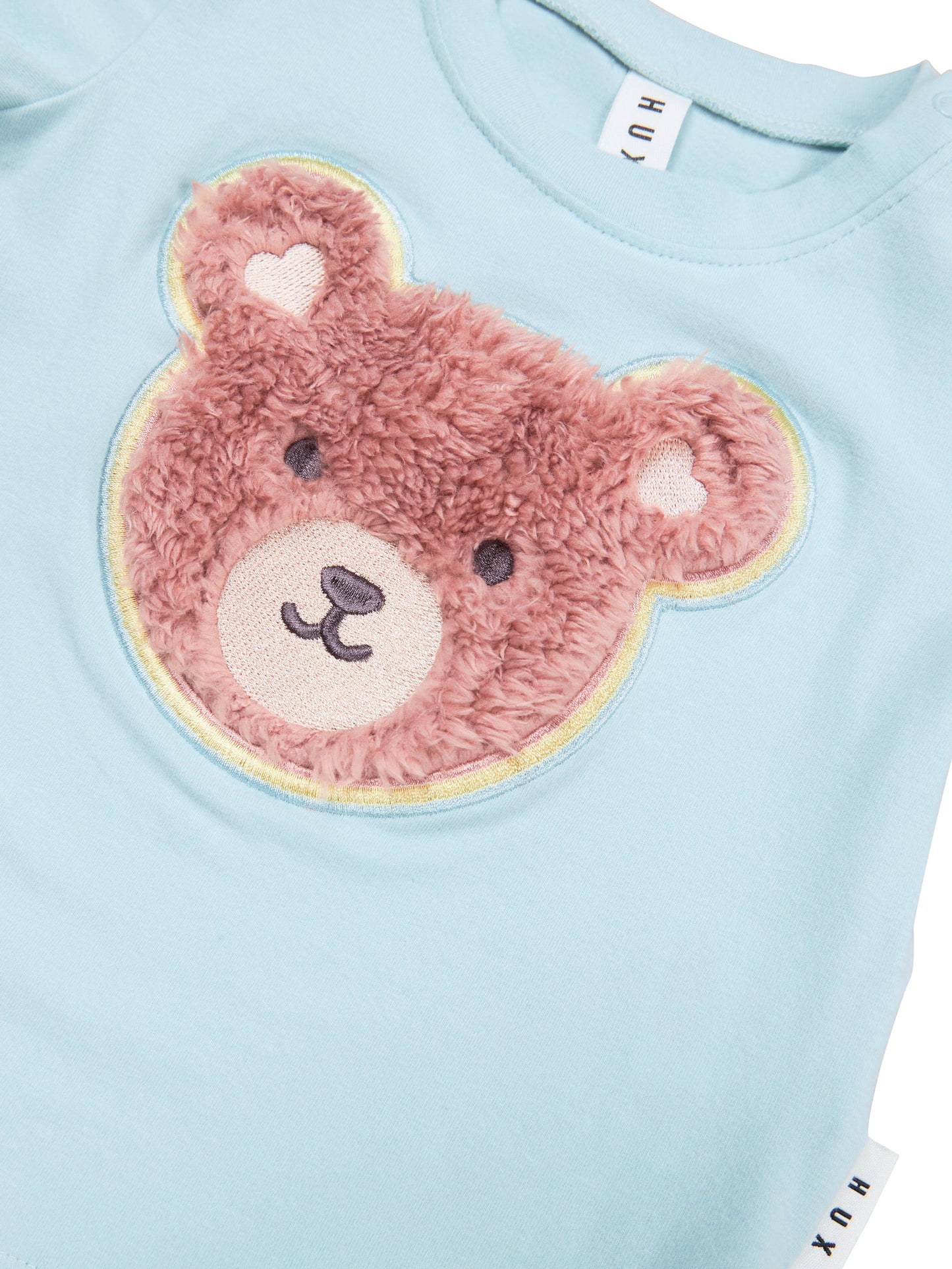 Huxbaby Rainbow Fur Bear T-Shirt - Sky