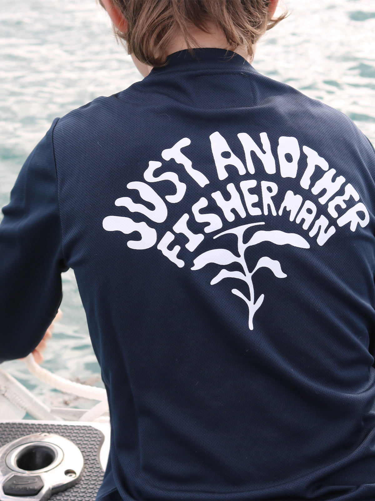 Just Another Fisherman Mini Kelp UPF40 Long Sleeve Tee Navy