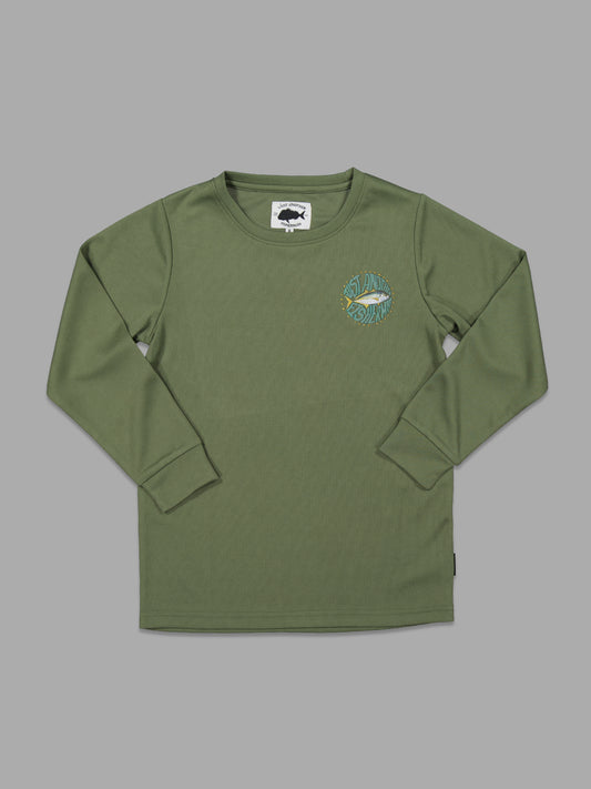 Just Another Fisherman Mini Trev UPF40 Long Sleeve Tee Lichen