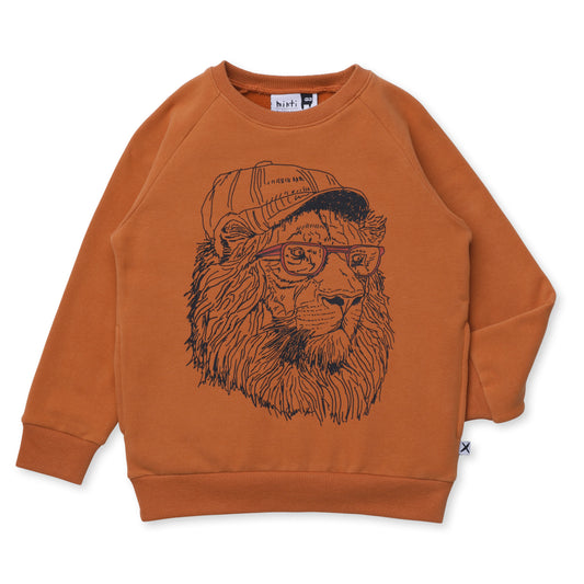 Minti Cool Lion Furry Crew Burnt Orange