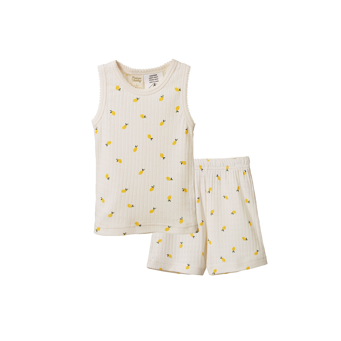 Nature Baby Singlet Pyjama Set Pointelle Lemon Print