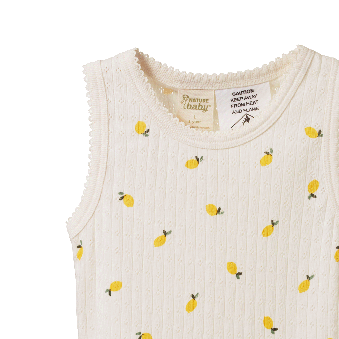 Nature Baby Singlet Pyjama Set Pointelle Lemon Print