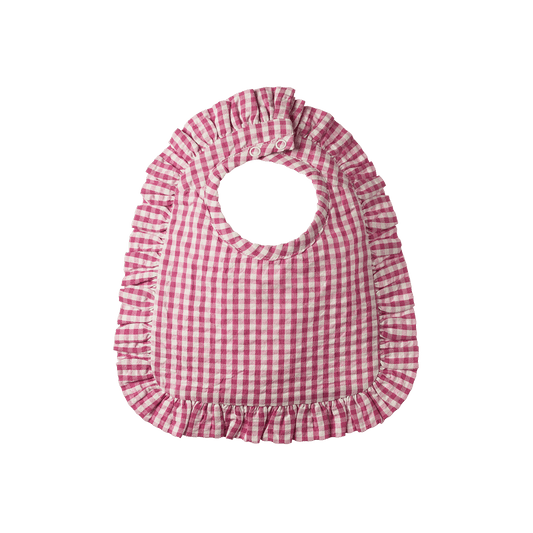 Nature Baby Hetty Ruffle Bib Jam Check