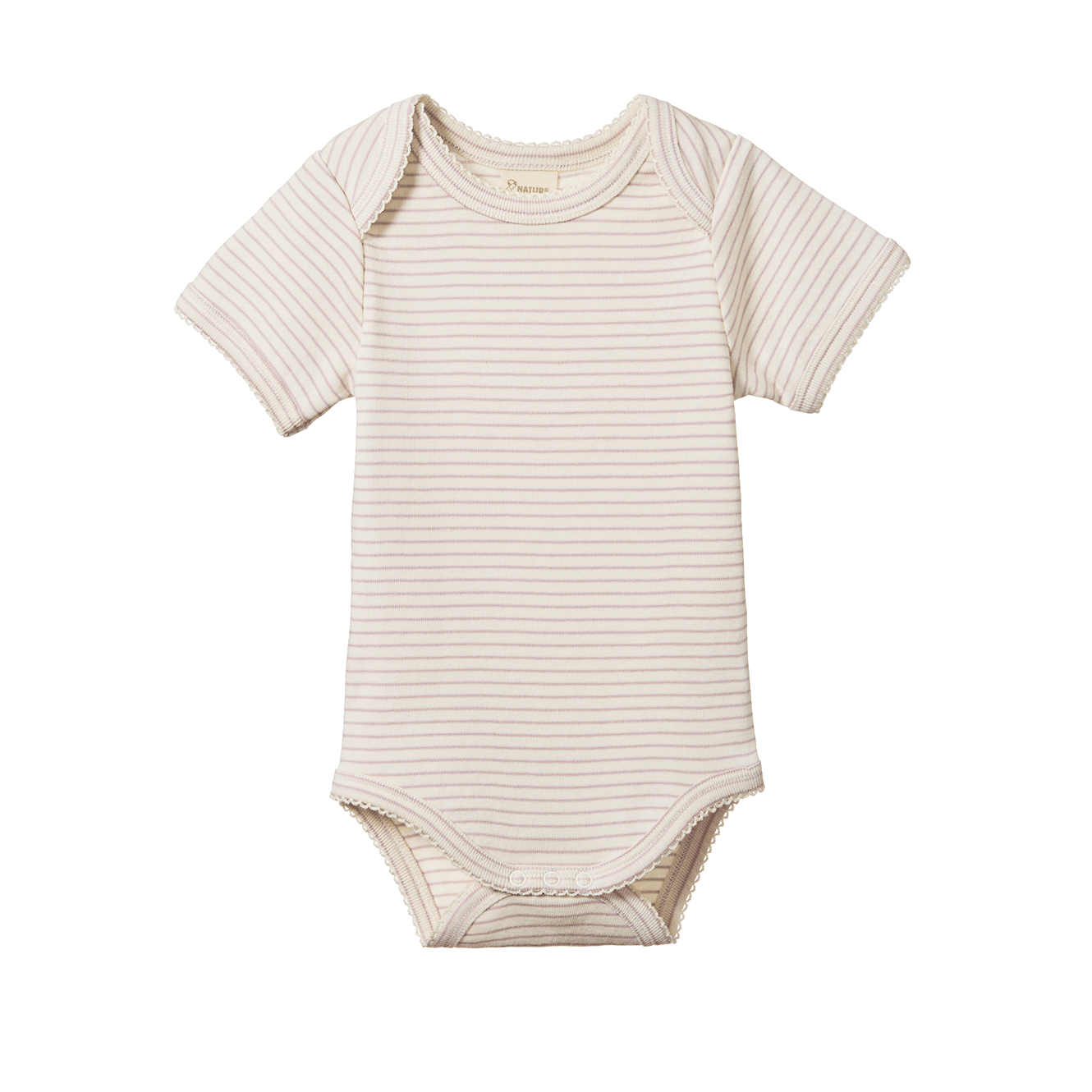 Nature Baby Short Sleeve Bodysuit Lilac Pinstripe