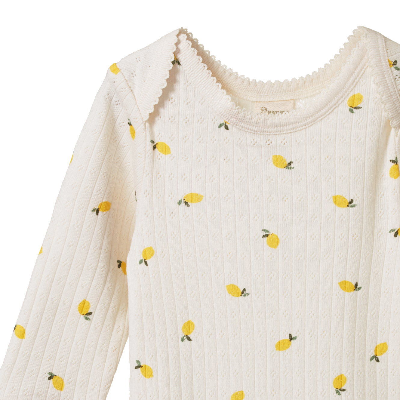 Nature Baby Long Sleeve Bodysuit Pointelle Lemon Print