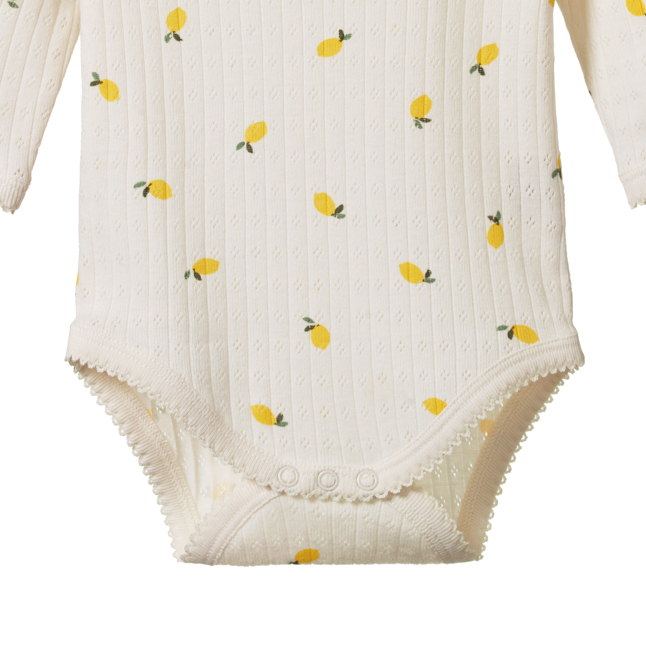 Nature Baby Long Sleeve Bodysuit Pointelle Lemon Print