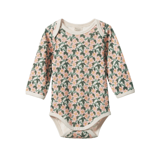 Nature Baby Long Sleeve Bodysuit Garland Print