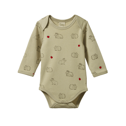 Nature Baby Long Sleeve Bodysuit Guinea Pig Gala Print