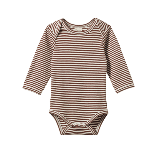 Nature Baby Long Sleeve Bodysuit Pinecone Stripe