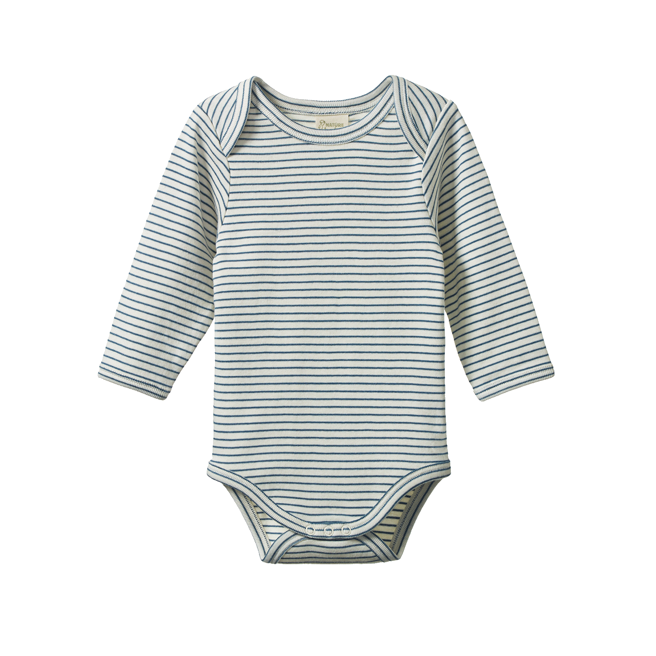 Nature Baby Long Sleeve Bodysuit Teal Pinstripe