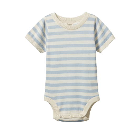 Nature Baby Ren Bodysuit Celestial Blue Sea Stripe