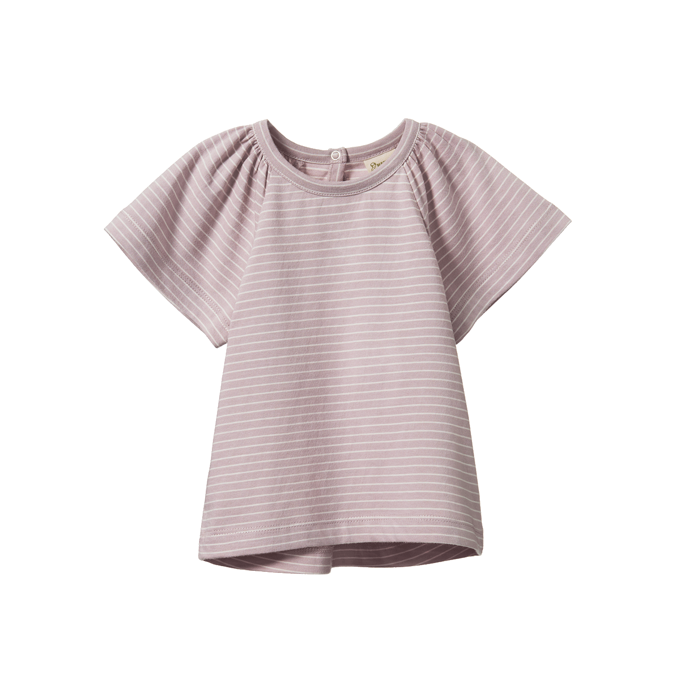 Nature Baby Faye Tee Lilac Natural Pinstripe