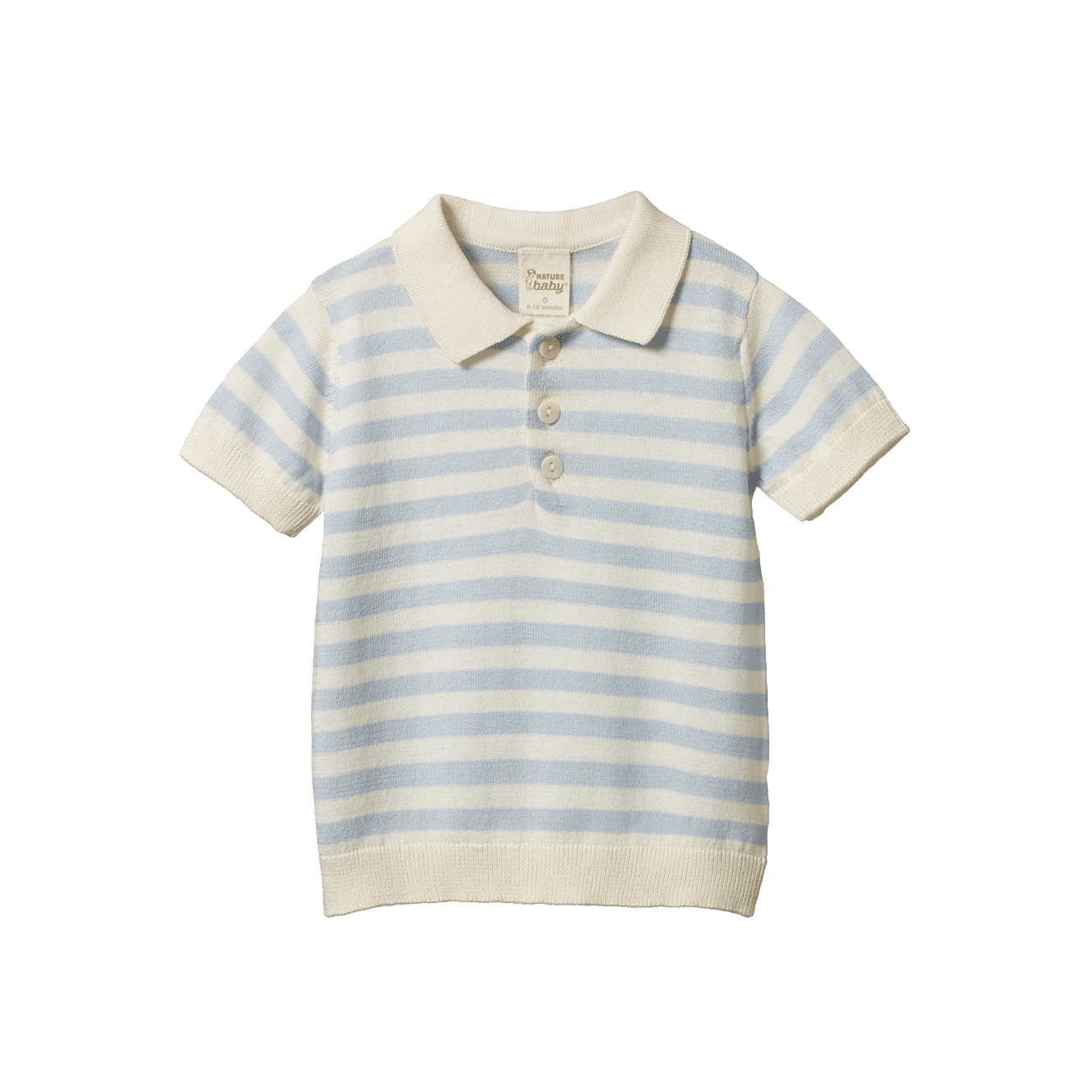 Nature Baby Stevie Polo Celestial Blue Sea Stripe