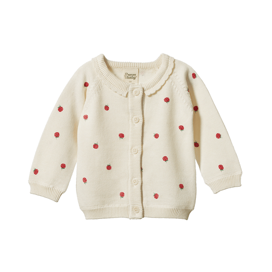 Nature Baby Piper Cardigan Raspberry Print