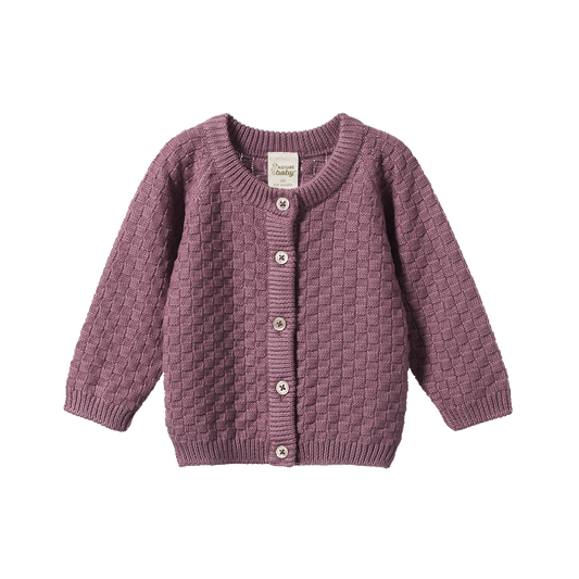 Nature Baby Piper Cardigan Twilight Basket Knit