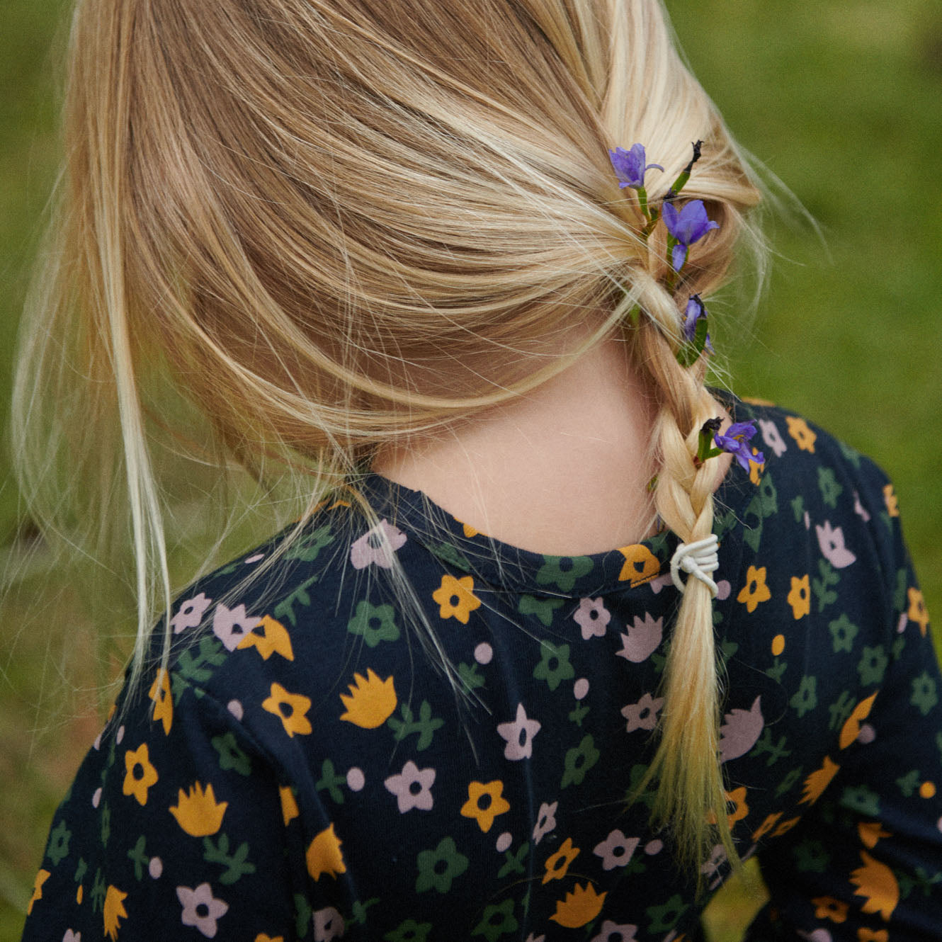 Nature Baby Long Sleeve Twirl Dress Navy Pollyanna Print