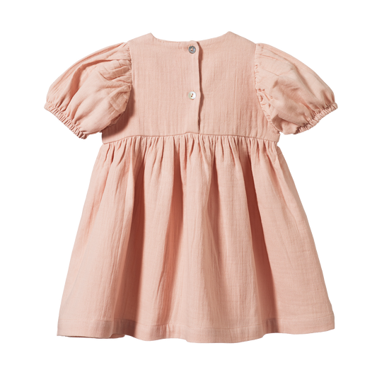 Nature Baby Albertine Dress Rose Dust Crinkle