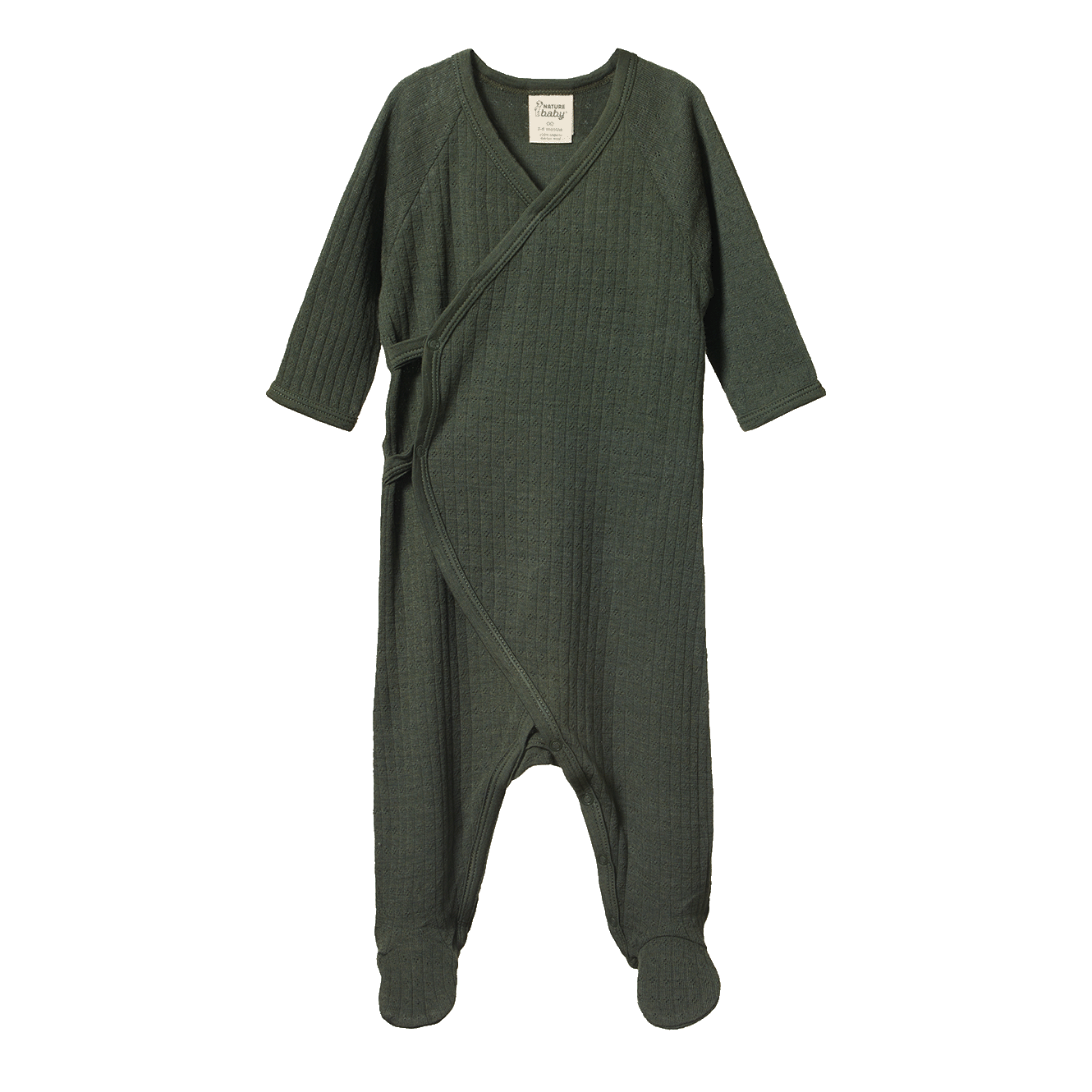 Nature Baby Merino Essential Kimono Stretch & Grow Pointelle Thyme