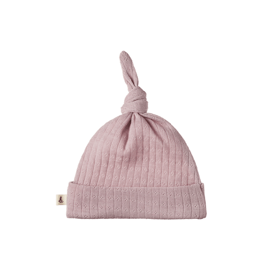 Nature Baby Merino Essential Knotted Beanie Pointelle Lilac