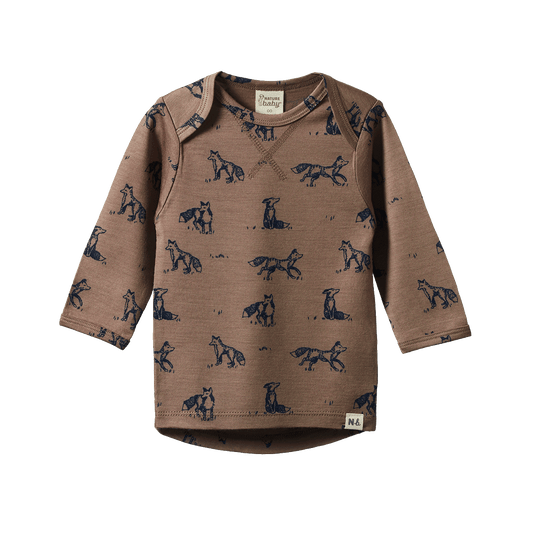 Nature Baby Merino Essential Tee Foxy Print Merino