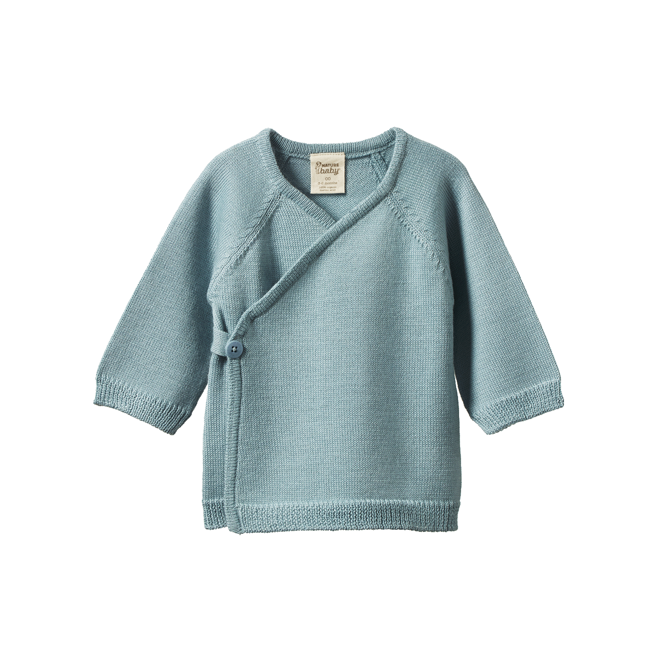 Nature Baby Merino Knit Kimono Jacket Powder Blue