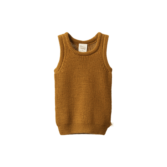 Nature Baby Merino Knit Vest Toffee Chunky Knit