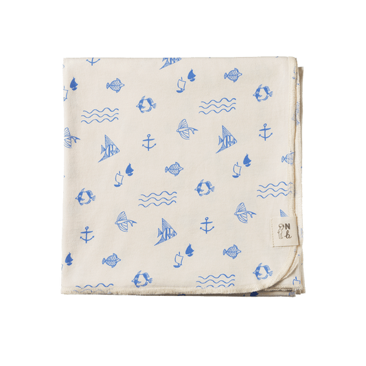 Nature Baby Cotton Wrap Atlantic Print