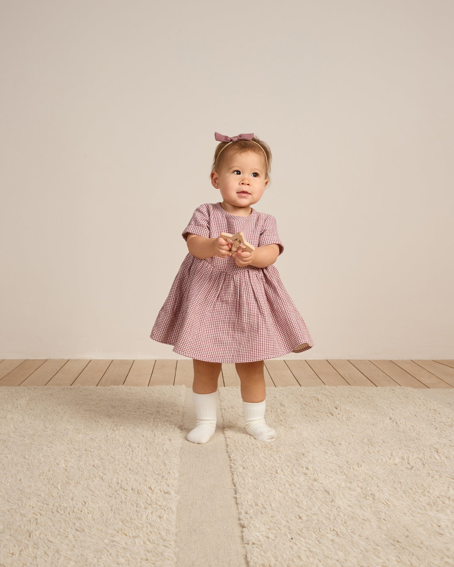 Quincy Mae Brielle Dress Plum Gingham