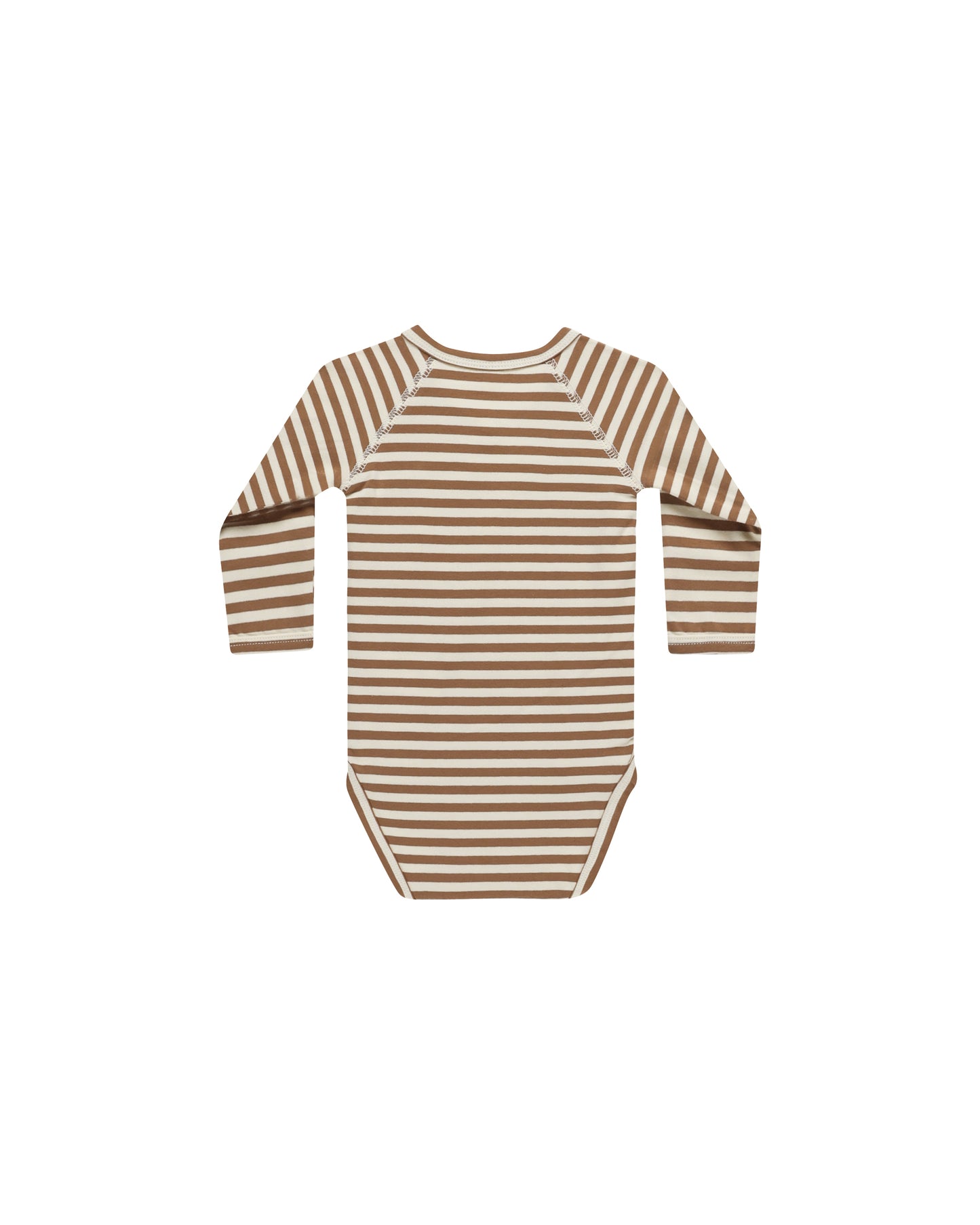 Quincy Mae Side Snap Bodysuit Cinnamon Stripe