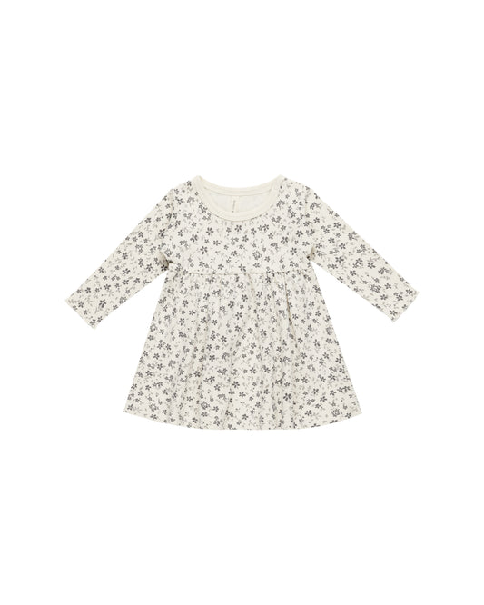 Quincy Mae Long Sleeve Baby Dress Blue Floral