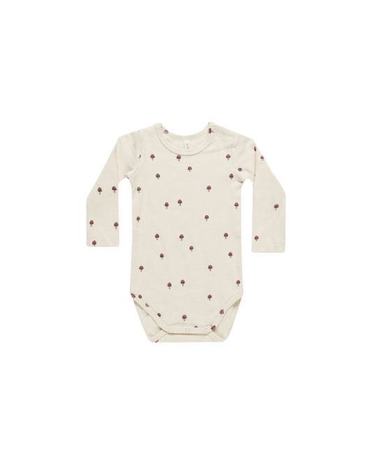 Quincy Mae Ribbed Long Sleeve Bodysuit Mushroom