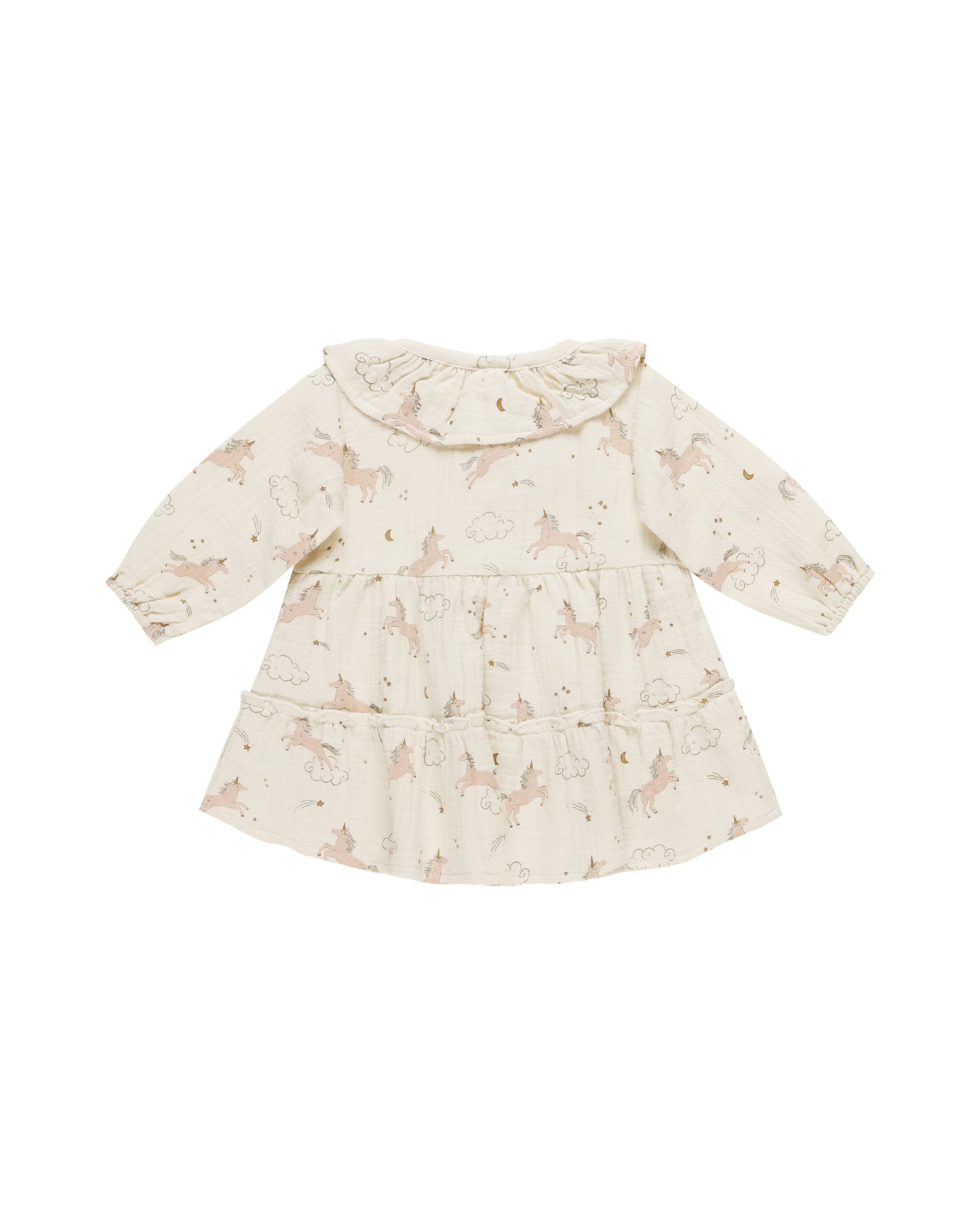 Quincy Mae Ruffle Collar Button Dress Unicorns