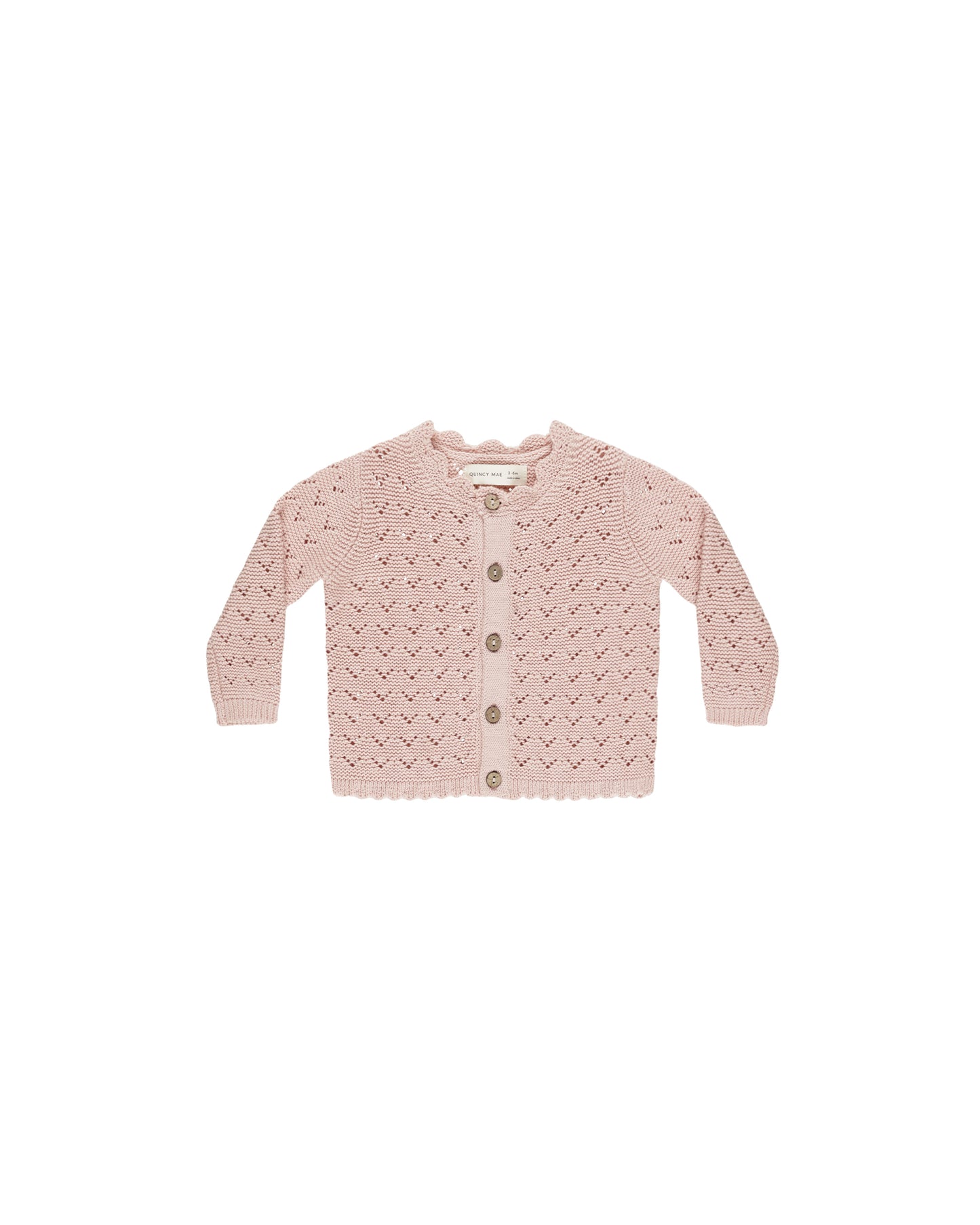 Quincy Mae Scalloped Cardigan | Bubblegum