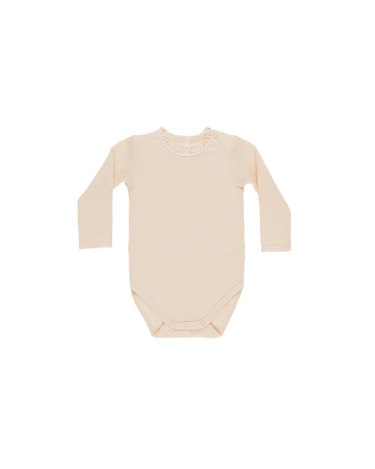 Quincy Mae Waffle Long Sleeve Bodysuit Antique