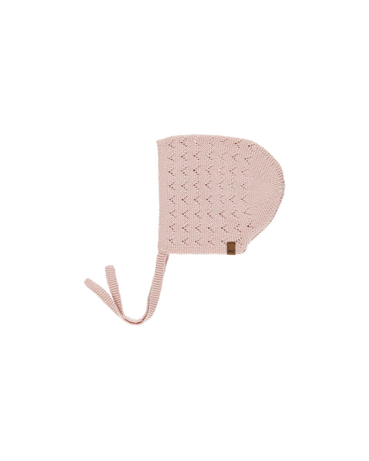 Quincy Mae Pointelle Knit Bonnet | Bubblegum