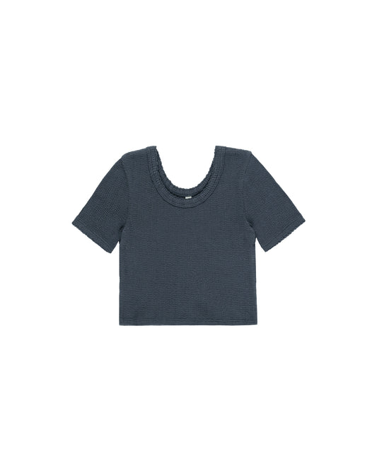 Rylee & Cru Scallop Tee Indigo