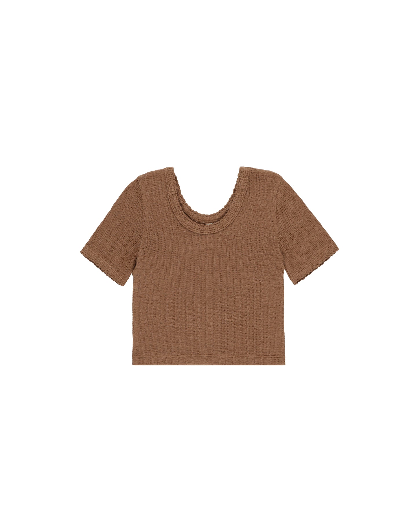 Rylee & Cru Scallop Tee Saddle